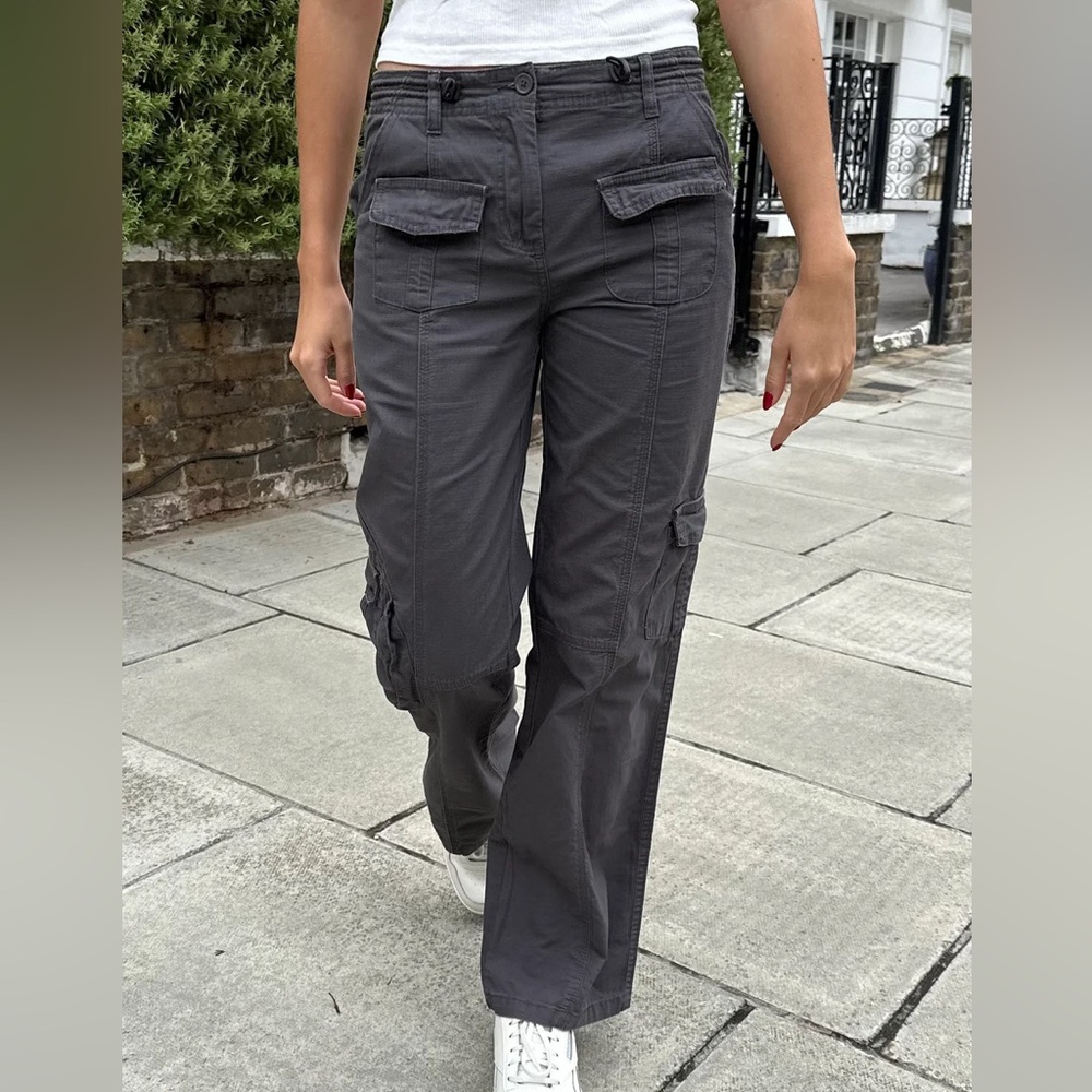 PERFECT CONDITION Dark Grey Kim Cargo Pants Brandy Melville #BrandyMelville